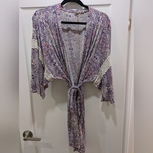 Artisan NY Kimono Style Paisley Purple Robe (Size XL)